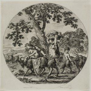 Satyrfamilie beim Spaziergang von Stefano della Bella