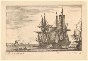 Seestück mit zwei Segelschiffen
