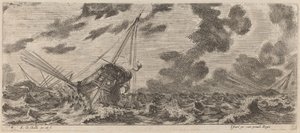 Schiff im Sturm von Stefano della Bella