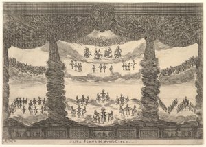 Sechste Szene, der Himmel, aus Die Hochzeit der Götter Le nozze degli Dei, 1637 von Stefano della Bella