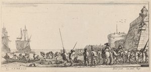Soldaten überwachen die Einschiffung, 1644 von Stefano della Bella
