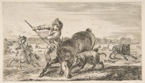 Hirsch in der Enge, aus Tierjagden Chasses à différents animaux, ca. 1654