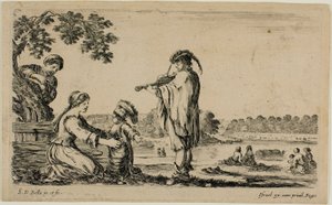Stehender Geiger, aus Verschiedene Figuren vom Land von Stefano della Bella