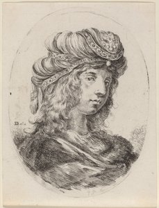 Sultanin mit gestreiftem Turban, nach rechts gewandt