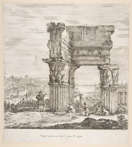 Der Tempel des Vespasian und das Römische Forum, aus Sechs große Ansichten, vier von Rom und zwei ..., 1656