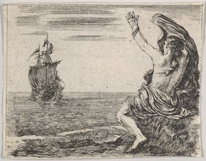 Theseus und Ariadne, aus Spiel der Mythologie, 1644 von Stefano della Bella