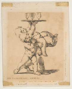 Drei Kinder mit einem Tablett, ca. 1638 von Stefano della Bella