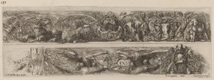 Zwei Zierbänder mit angeketteten Leoparden und Adlern, wahrscheinlich 1648