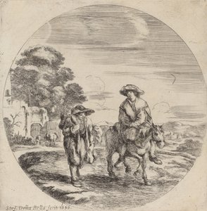 Zwei Bauern reisen in einer Landschaft, 1656