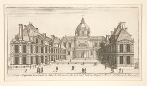 Ansicht und Perspektive der Kapelle und des Hauses der Sorbonne
