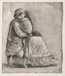 Frau auf einem Hocker sitzend, um 1620er-1630er