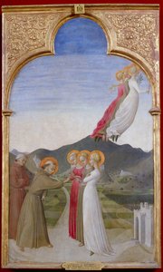Die mystische Hochzeit des heiligen Franz von Assisi von Stefano di Gionvanni dit Sassetta