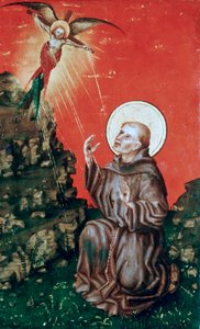 Der heilige Franziskus empfängt die Stigmata, um 1430-1451 von Stephan Lochner