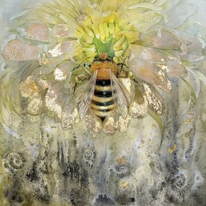 Goldene Biene auf Blüte