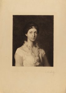 Ohne Titel (Frau mit Gänseblümchen auf ihrem Kleid) von Stephen Alonzo Schoff