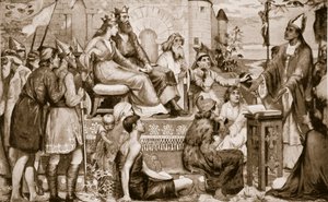 St. Augustinus predigt den Sachsen, 597, Illustration aus 