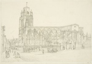 Südansicht der St. Mary Redcliffe Kirche, ca. 1835 von Stephen C. Jones