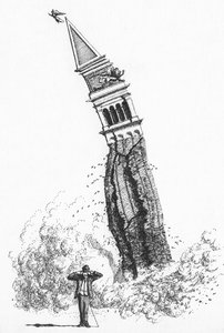 Der Einsturz des Campanile auf dem Markusplatz in Venedig im Jahr 1902 von Stephen Conlin