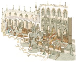 Das Ostende der Westminster Abbey kurz vor der Reformation, ca. 1500-1525 von Stephen Conlin