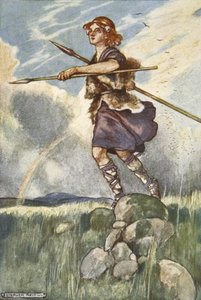 Cuchulain macht sich auf den Weg nach Emain Macha, Illustration aus 