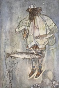 Fergus geht in den See hinunter, Illustration aus 