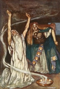 Königin Maeve und der Druide, Illustration aus 