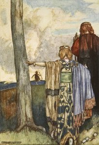 Königin Maeve trifft auf Cuchulain, Illustration aus 
