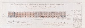 Entwurf für die Häuser auf beiden Seiten der geplanten Straße, die in einer geraden Linie vom Mansion-House nach More-Gate verlaufen soll, 1762