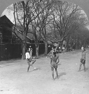 Einheimisches Ballspiel in Burma, 1908