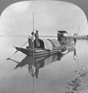 Burmesisches Boot auf dem Irrawaddy-Fluss, Burma, 1908