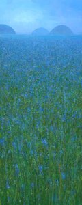 Blaues Feld ferne Hügel von Steve Mitchell