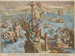 Amerigo Vespucci Americae Retectio, 1591 von Stradanus