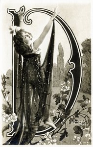 Mlle Roessler, Tänzerin aus der Belle Époque - Alphabet auf Postkarte