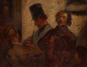 Straßenmusiker, ca. 1855 von Style of Honoré Victorin Daumier.