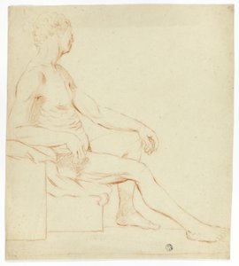 Sitzender akademischer männlicher Akt von Style of Jacques Louis David