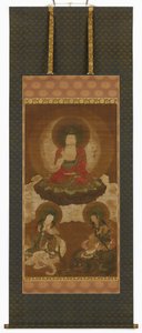 Buddhistische Triade: Sakyamuni, Manjusri und Samantabhadra, Edo-Periode, Mitte 17. bis Anfang 18. Jahrhundert
