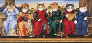 Illustration aus Cats Galore! A Compendium of Cultured Cats (veröffentlicht 2015)
