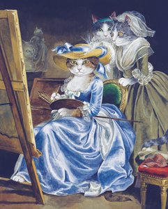 Illustration aus Cats Galore! A Compendium of Cultured Cats (veröffentlicht 2015) von Susan Herbert