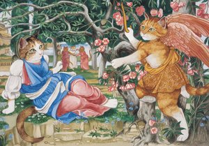 Illustration aus Cats Galore! A Compendium of Cultured Cats (veröffentlicht 2015)