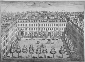 Vogelperspektive von Devonshire Square, City of London, 1740