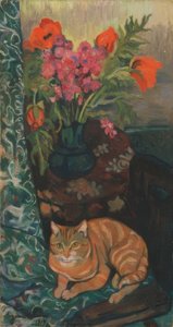 Blumenstrauß und Katze von Suzanne Valadon