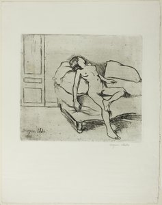 Louise nackt auf einem Sofa von Suzanne Valadon