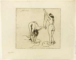 Zwei Frauen trocknen sich von Suzanne Valadon