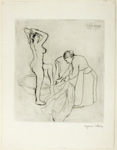 Frau bei ihrem Bad von Suzanne Valadon