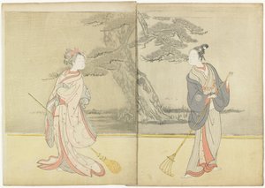 Kalenderdruck von Meiwa 2 und ein Mitate des No_ Spiels Takasago, 1765