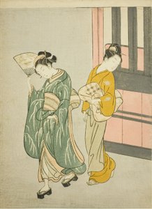 Klare Brise von einem Fächer (Ogi no seiran), aus der Serie Acht Ansichten des Salons (Zashiki hakkei)