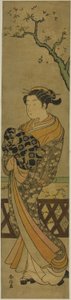 Kurtisane unter einem Kirschbaum von Suzuki Harunobu