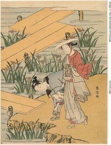 Acht-Planken-Brücke (Parodie auf "Geschichten von Ise") von Suzuki Harunobu