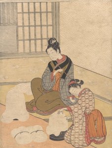Abendschnee auf dem Nurioke, aus der Serie Acht Salonansichten, ca. 1766 von Suzuki Harunobu