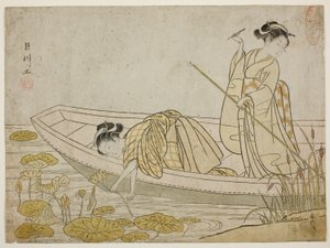 Lotusblumen sammeln von Suzuki Harunobu
